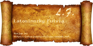 Latosinszky Fulvia névjegykártya